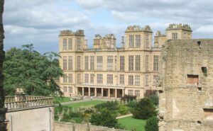 Hardwick Hall, the commission of Bess of Hardwick, which Robert Smythson had to work on as she commanded