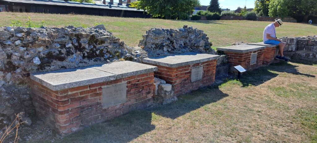 Partly restated tombs of some of the Royal SAints at Ruins of St Augustine's Abbey