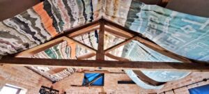 The peat-surface-sky work made by Wem Youth Club with artists Kate Johnston, Sue Challis, Andrew Howe