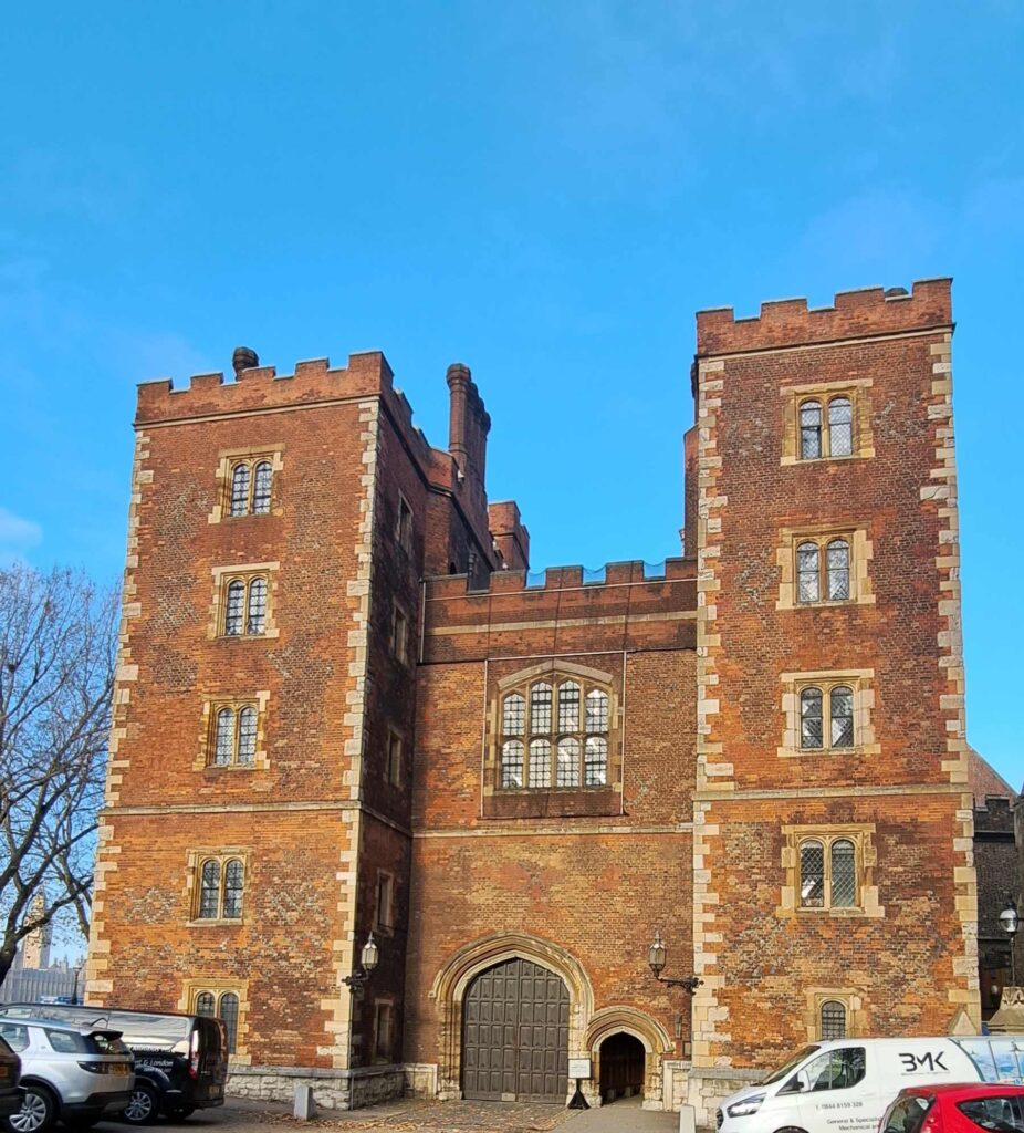 The Gate House of Lambeth Palace, related by design to Soulton Hall 