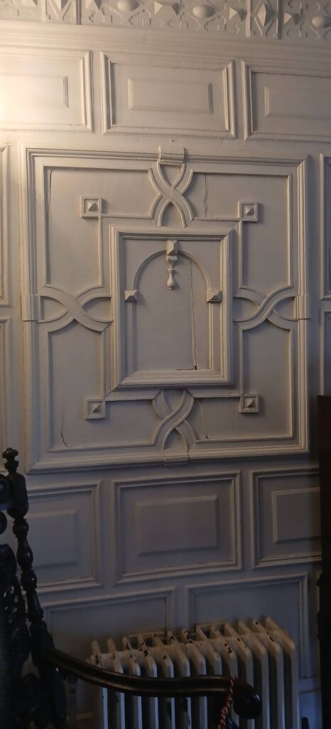 Wooden panelling moved to the house from an unknown local location after the civil war 