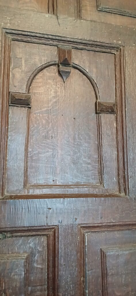 Some original C16th panneling in the house which is similar to Sir Rowland Hill's sea chest and if so shows a oil lamp