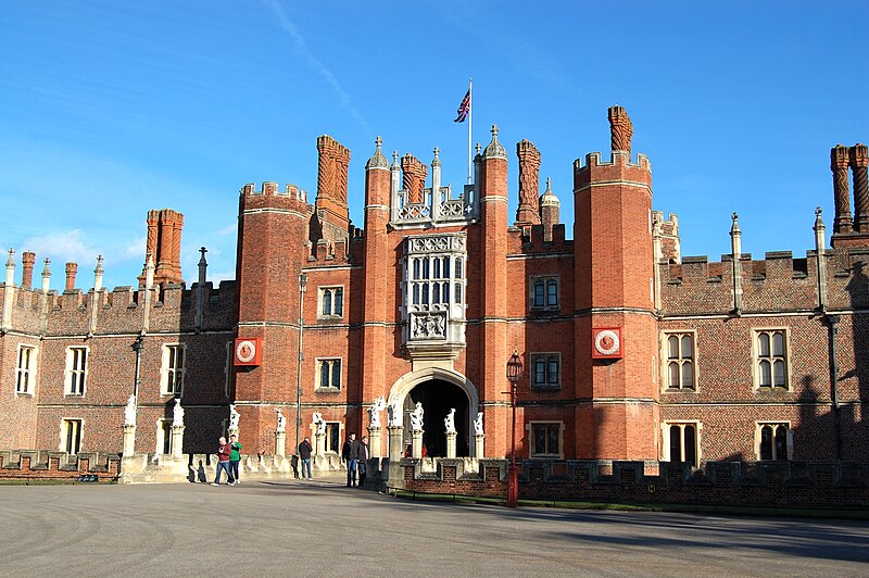The Red Brick Hampton Court Palace - a place Sir Rowland Hill knew well and would be involved in replacing his Geneva Bible with the KJV