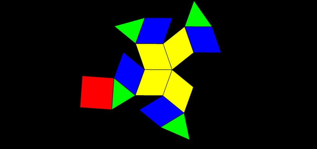 Diminished rhombic dodecahedron net