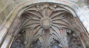 Winifred's Well: the roof above the well - early C16th work