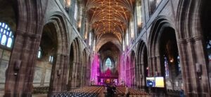 Looking through Chester Cathedral from the Great Door