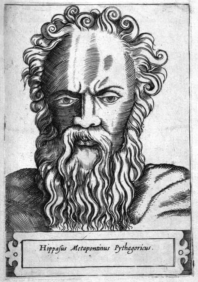 Hippasus, engraving by Girolamo Olgiati, 1580