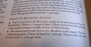 Soulton Hall entry in the Domesday Book