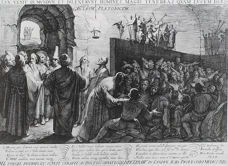 Plato's allegory of the cave by Jan Saenredam, according to Cornelis van Haarlem, 1604, Albertina, Vienna