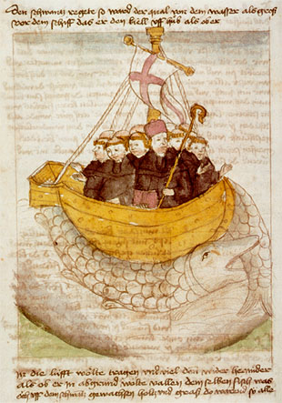 Book illustration Manuscriptum translationis germanicae Cod. Pal. Germ. 60, fol. 179v (University Library of Heidelberg, Germany), written around 1460 AD