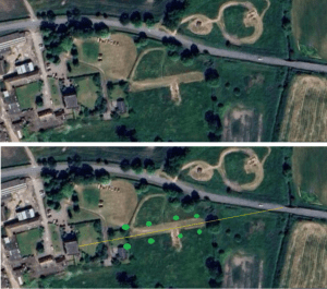 a labeled image of the Soulton landscape during exchvation by Dig Ventures