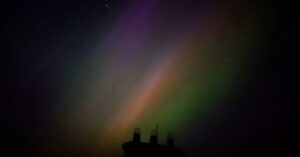 Soulton Hall Bathed in Aurora Borealis: Northern Lights