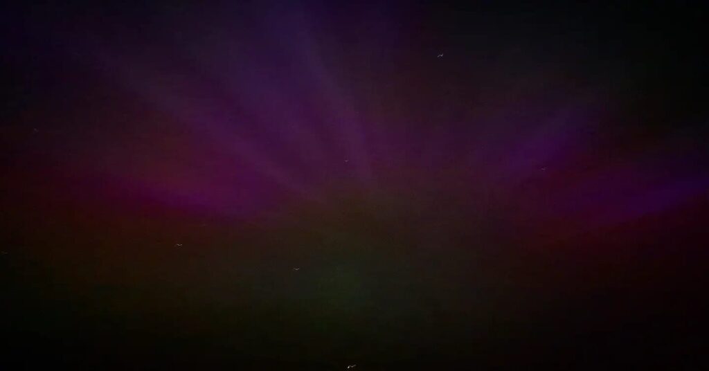 The Northern Lights from the roof of Soulton Hall