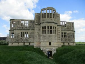 Lyveden is a remarkable survivor of the Elizabethan age. Begun by Sir Thomas Tresham to symbolise his Catholic faith, it was never finished. It is accepted to frieght meanings in codes, as Soulton does.