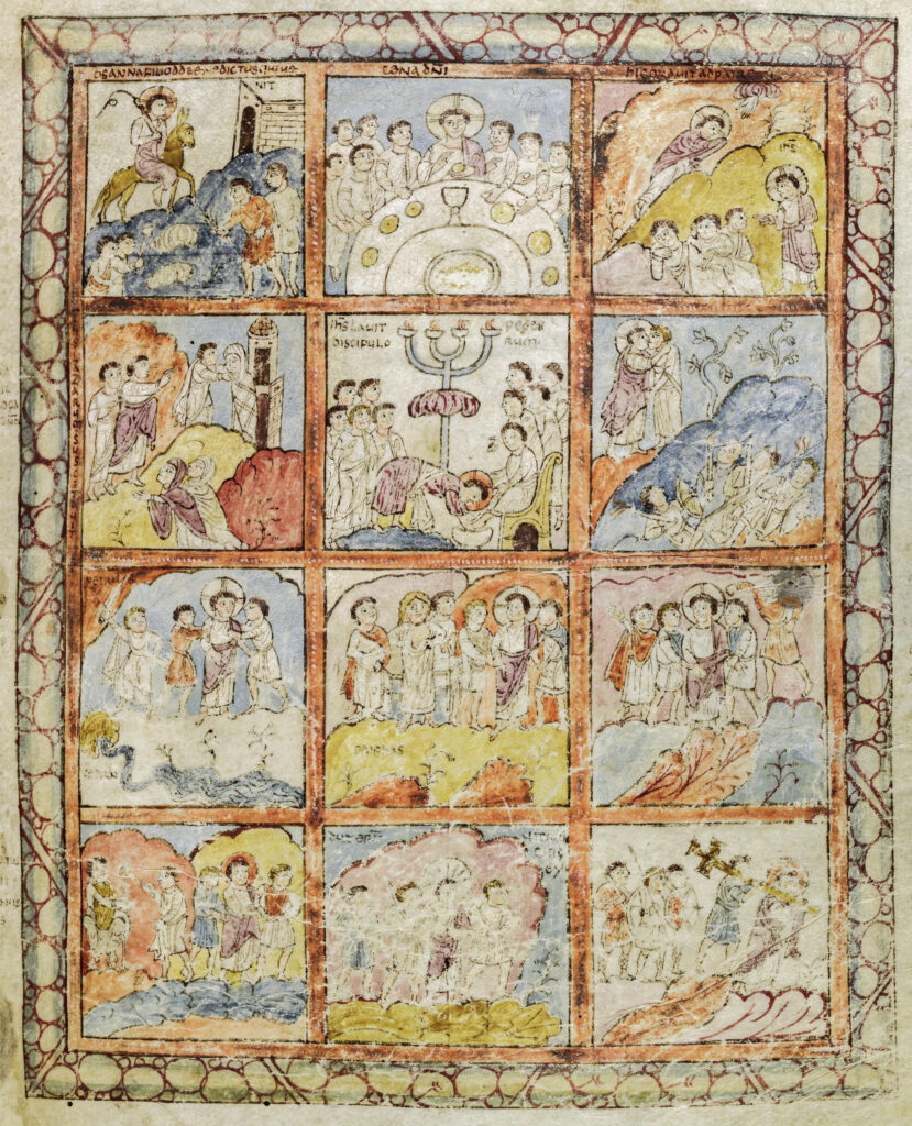 St Augustine Gospels St Augustine Gospels - Folio 125r contains 12 scenes from the Passion