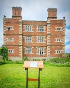 A lectern in the Epidaurus Court of Soulton Hall
