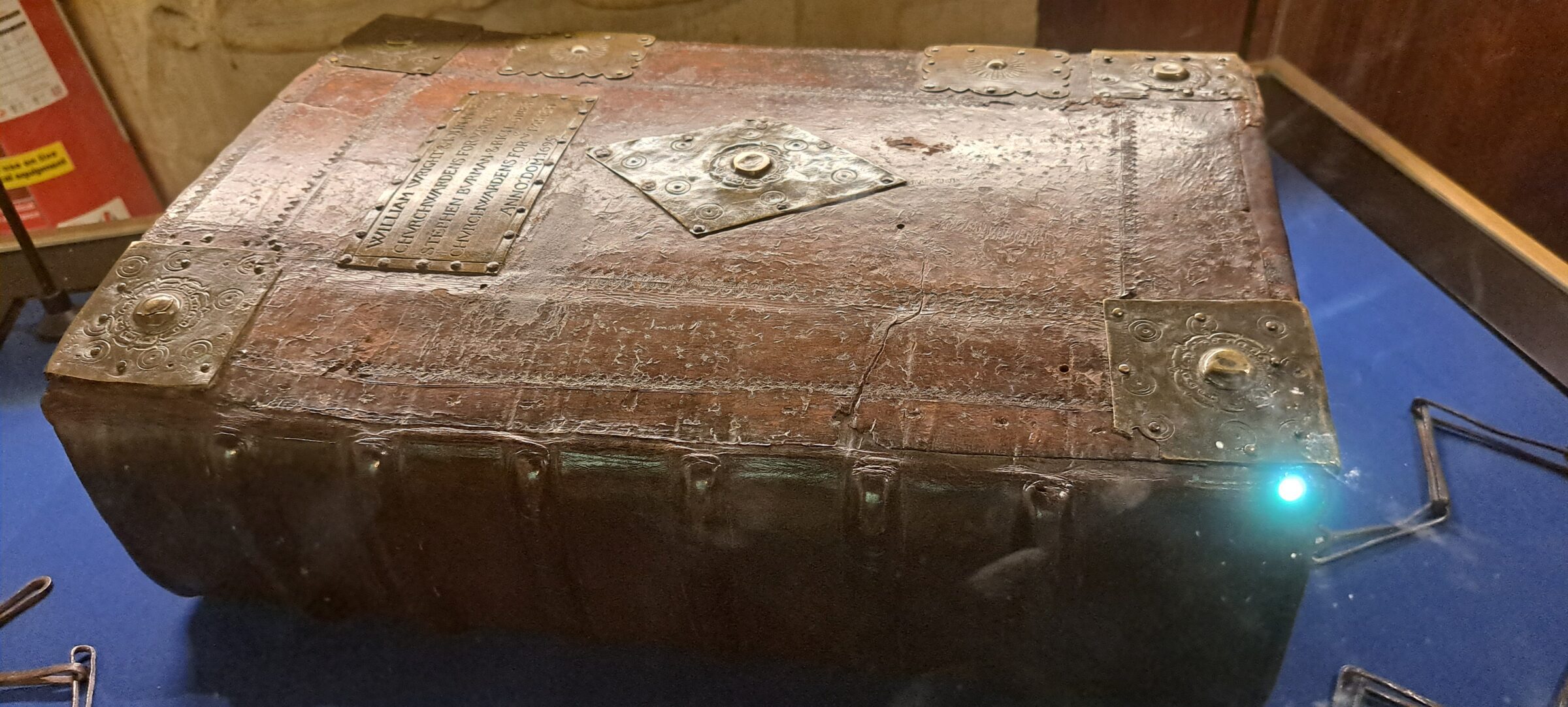 A copy of the KJV Bible used at the parish church William Shakespeare attended during his later years. The parish also possesses a Geneva Bible (the one he likely would have been familiar with from boyhood and quoted in his plays). This Bible, published by his relative Sir Rowland Hill, is hoped to be displayed soon.