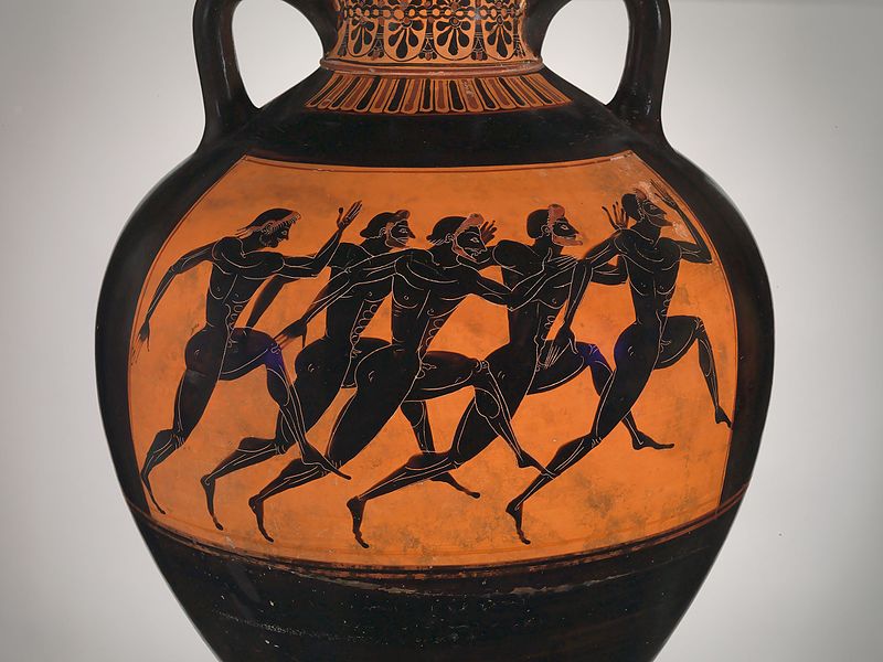 Terracotta Panathenaic prize amphora