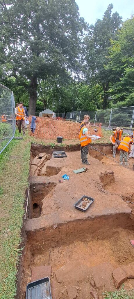 Uncovering the past: Archaeologists at work in the grounds of Wollaton Hall.