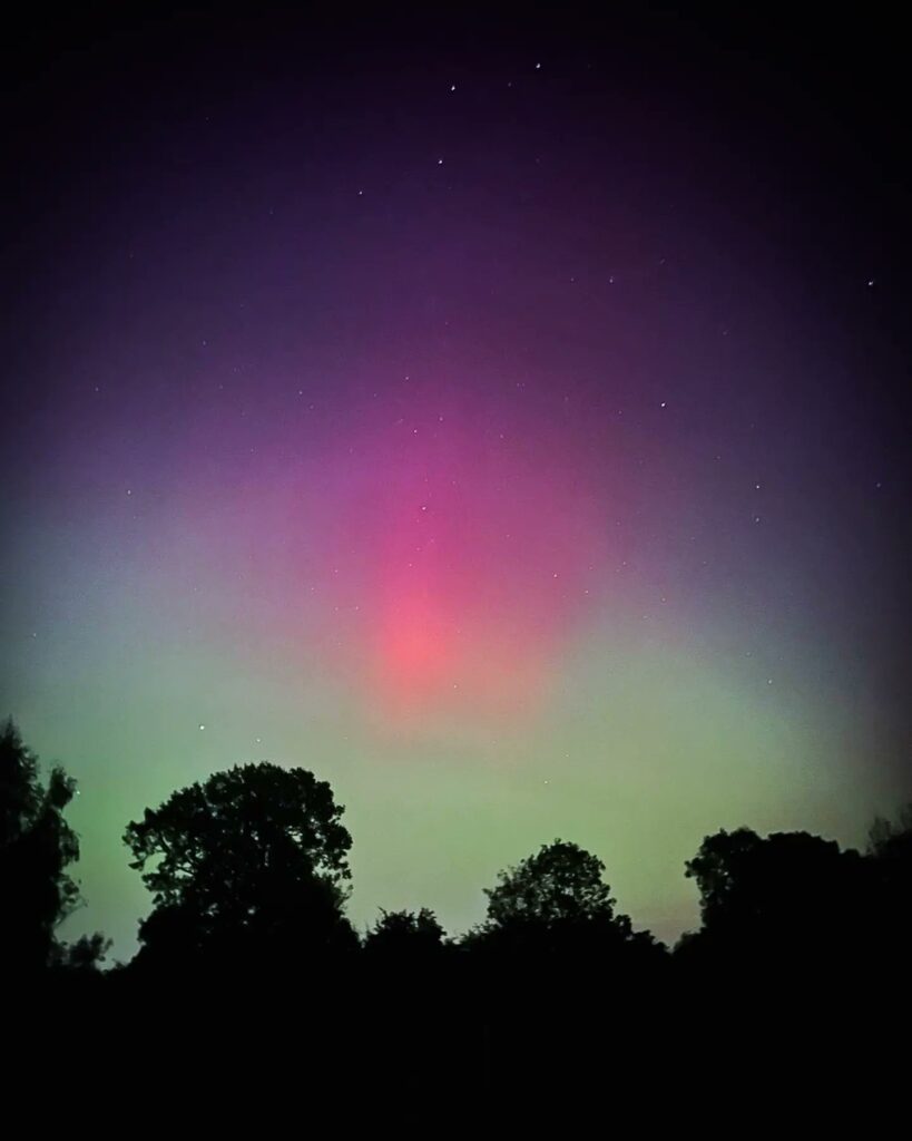 The Norhter Lights over North Shropshire. Image; Harriet Love