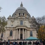 Walking passed St Paul's on the way to Mansion House for the show