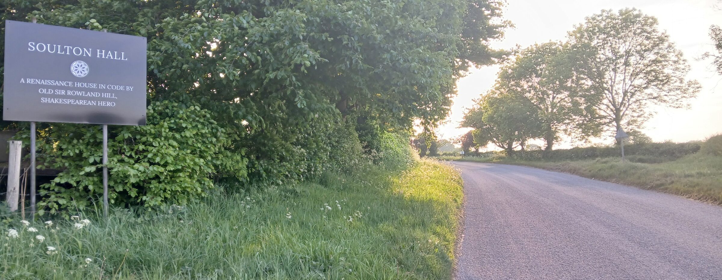West bound Road Sign for Soulton Hall