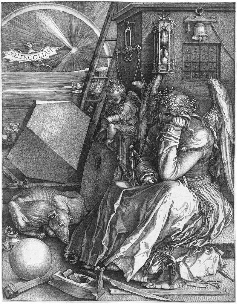 Dürer's "Melencolia I" features a 4x4 Magic Square with a Sum of 34