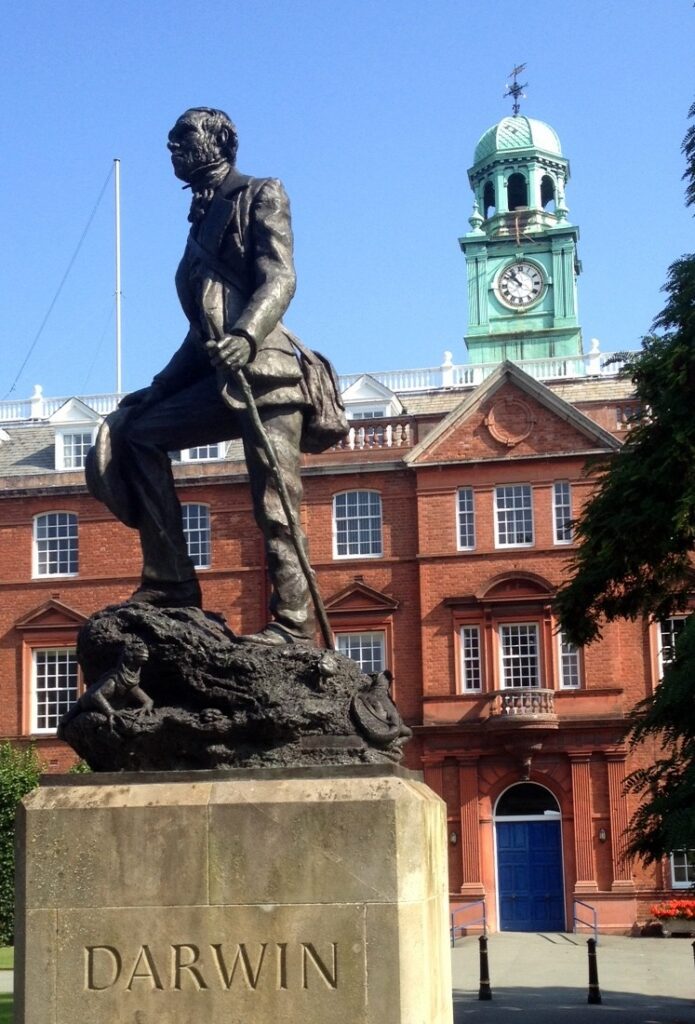 Statue of Charles Darin at Shrewsbury School, where he was a boy
