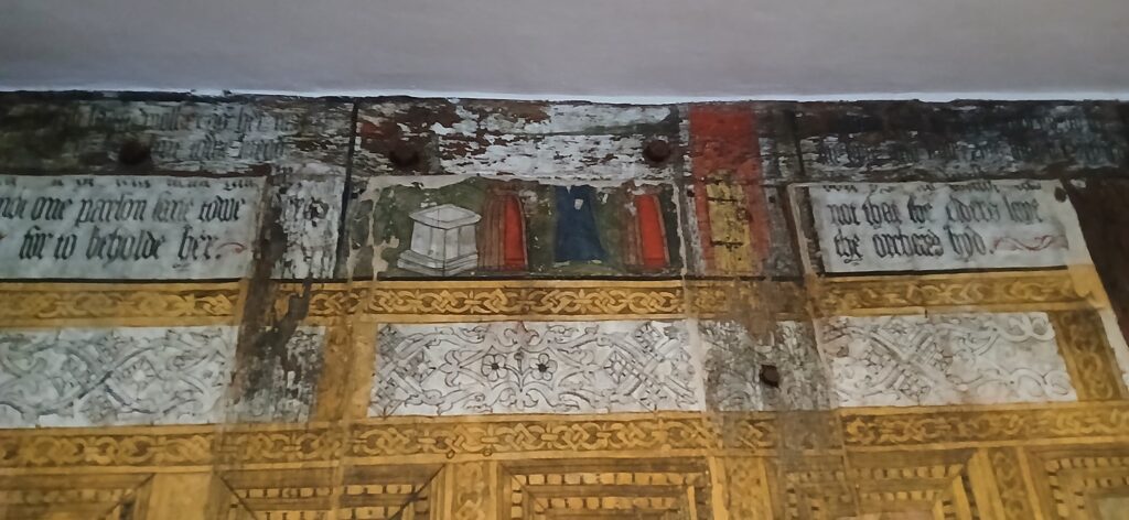Wall paintings illustrating the Apocryphal story of Susanna and the Elders, Little Moreton Hall, painted 1563-98