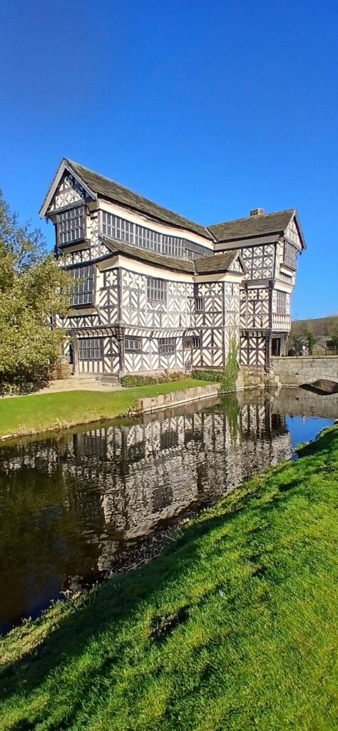 Little Moreton Hall and its moat 
