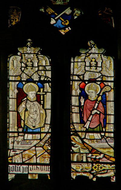 Stained Glass Window of St Peter Mancroft, Norwich, showing him next to St TWilliam (? Norman Bishop William)