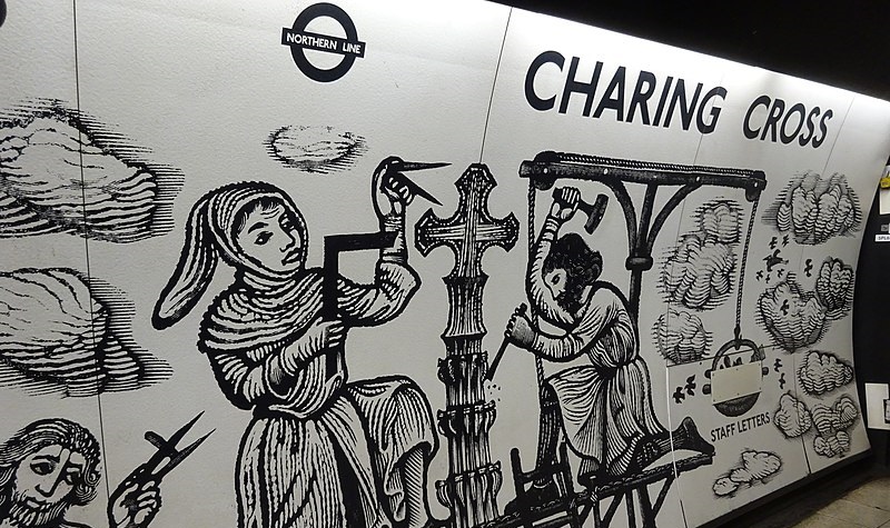 David Gentleman's mural at Charing Cross underground station