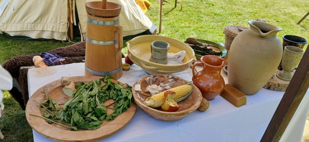 A display of C17th cooking and food