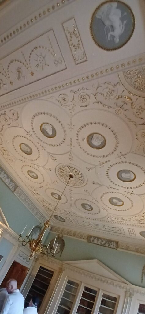 Do Look Up - a ceiling at Berrington Hall, showing Bacon, Shakespeare, Pope and other worthies