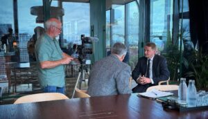 Tim Ashton being interviewed by the BBC
