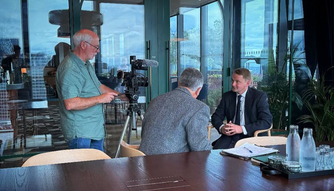Tim Ashton being interviewed by the BBC