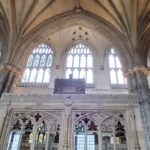 The mortuary chests at Winchester Cathedral, the final resting place of early English monarchs and religious leaders.