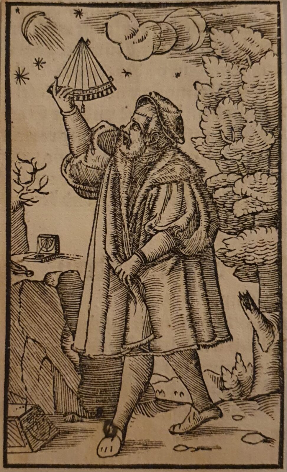 Prospero in an original 1589s wood cut an - image credit via Byrga Geniht