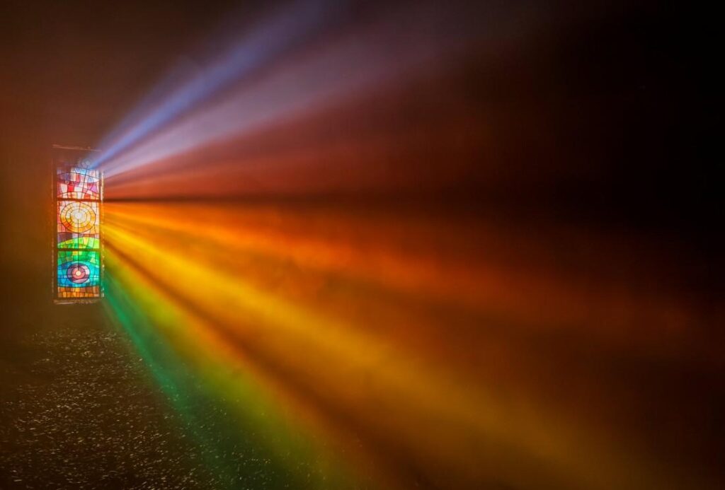 2025 Winter Solstice light in Soulton Log Barrow (Copyright Andrew Fusek Peters)