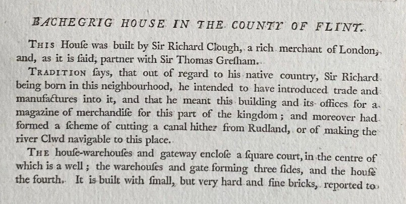 C18th text with the Bach y Graig print