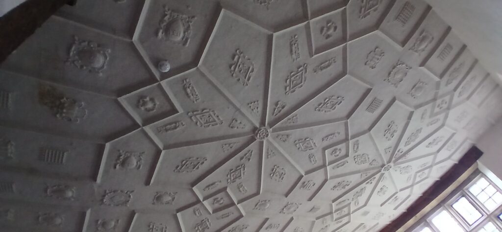 Geometric C16th cielings at Wilderhope