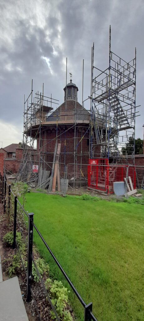 The Dovecote at Whitehall under restoration