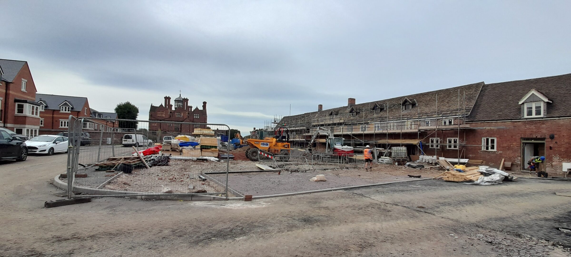 Whitehall Gardens Shrewsbury - development of the base court